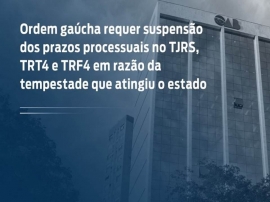 Ordem gacha requer suspenso processual no TJRS, TRT4 e TRF4.